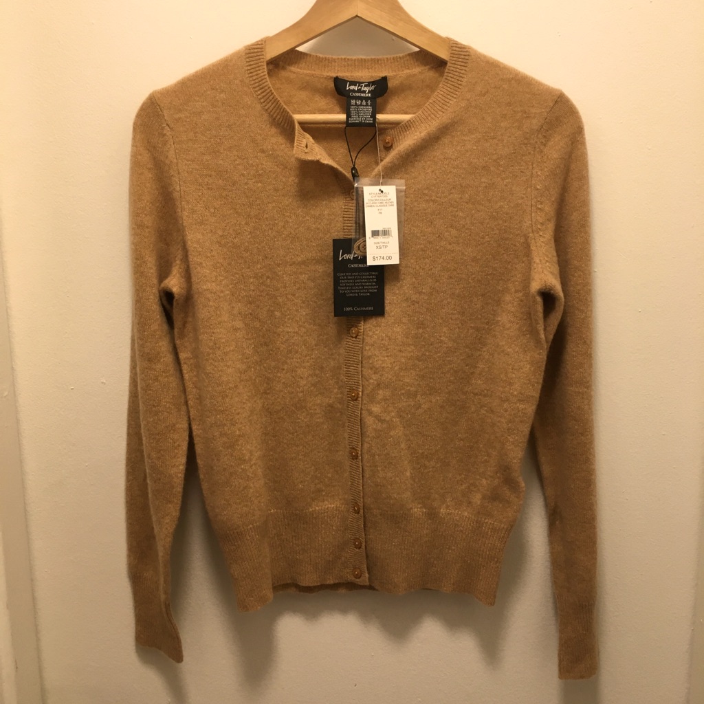 Nwt Brand New Lord & Taylor Cashmere Sweater Camel Heather Color Size Xs